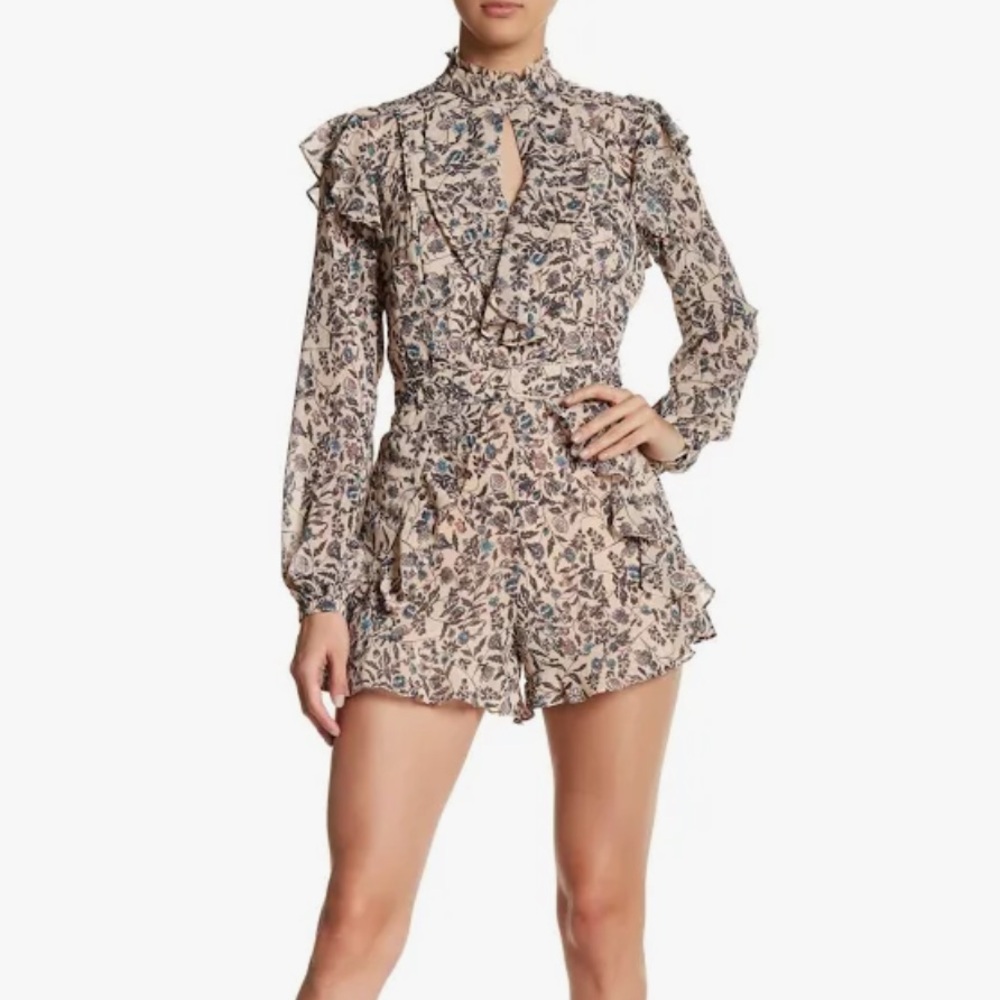 Bardot Folk Floral Ruffled Romper